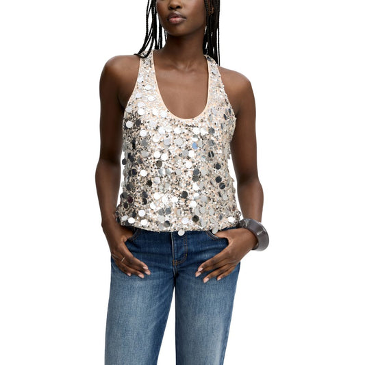 SEQUIN U NECK TANK